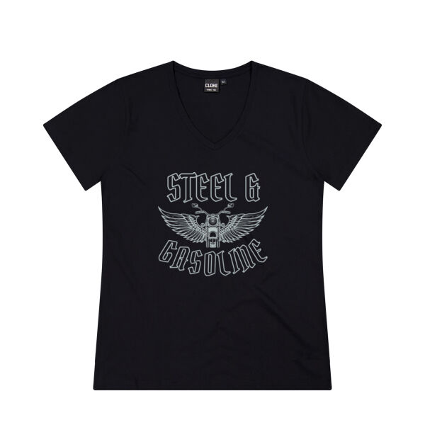 Steel & Gasoline - Cloke Ladies V-Neck Standard Tee Thumbnail